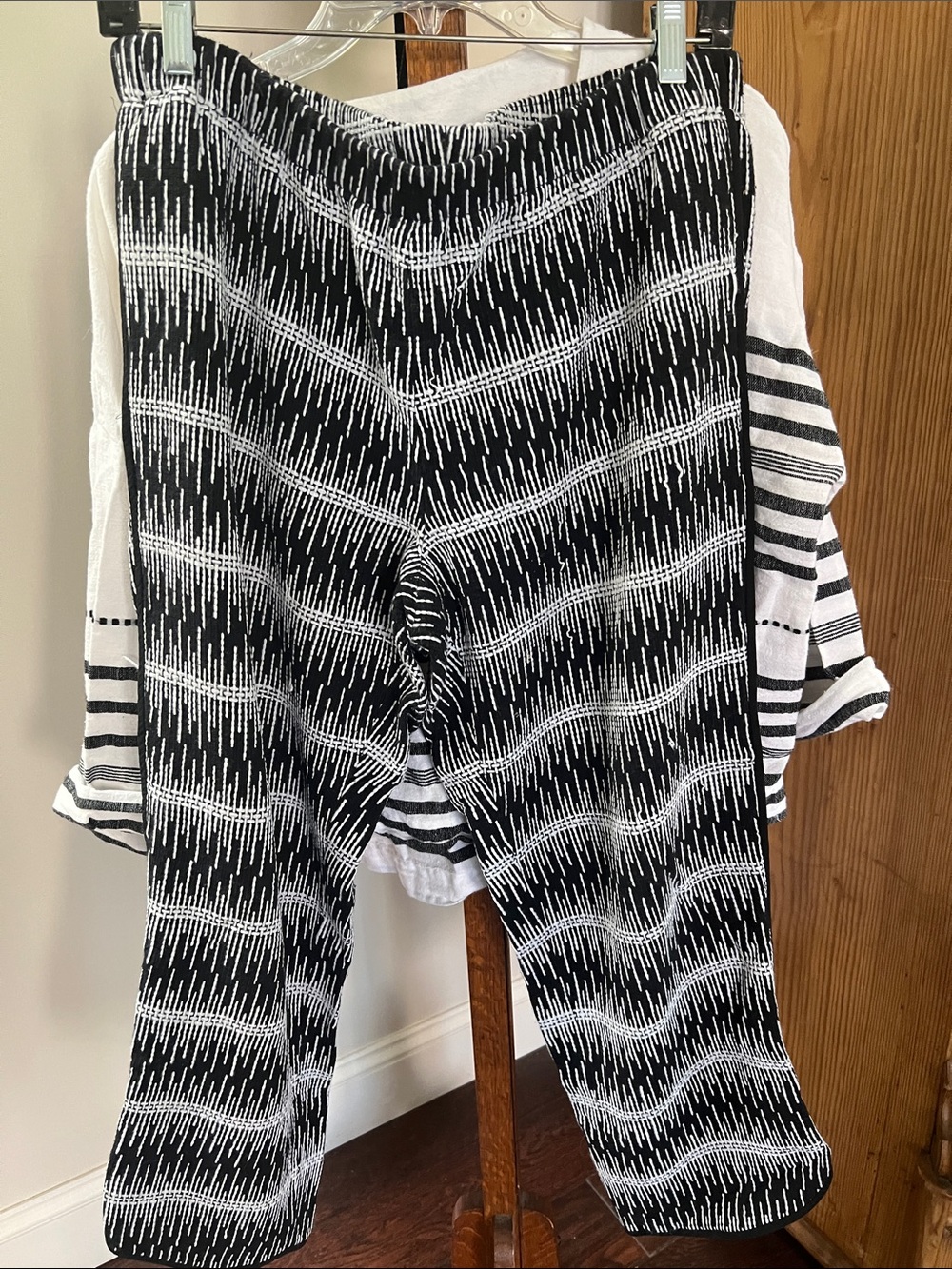 Thakoon Black & White Cropped Patterned Pants